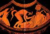 -500  Peintre de Kleophrades  Hydrie Attique a Figures rouges  0.34 m  Rouen - Musee Archeologique